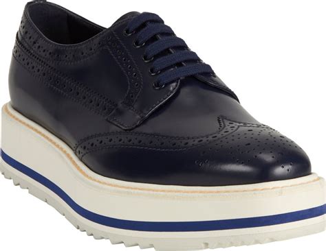 prada wingtip shoes blue|Prada Suede Wingtip Sneaker, Blue .